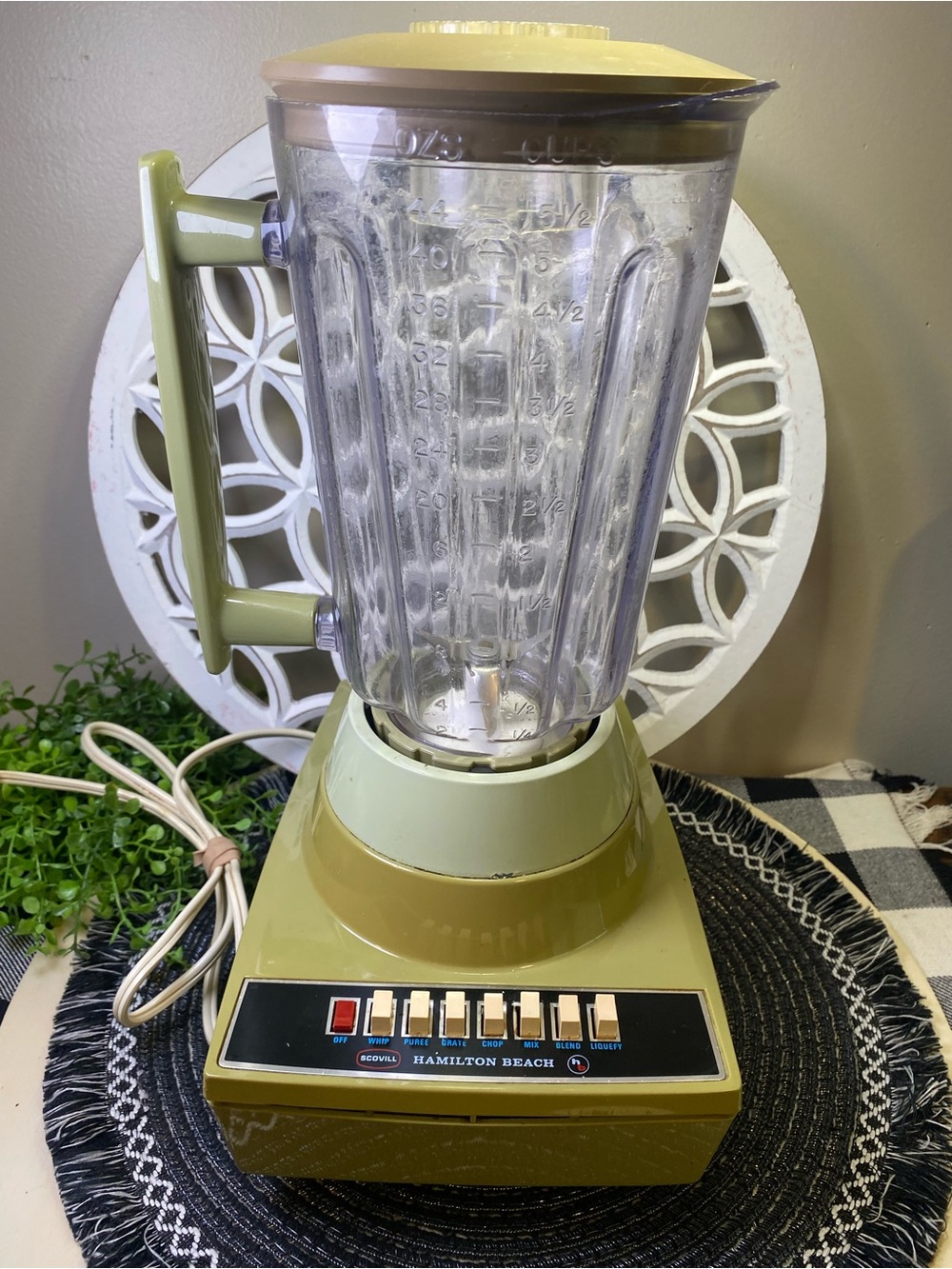 Vintage Hamilton Beach Blender Model 616-1 Avocado Green